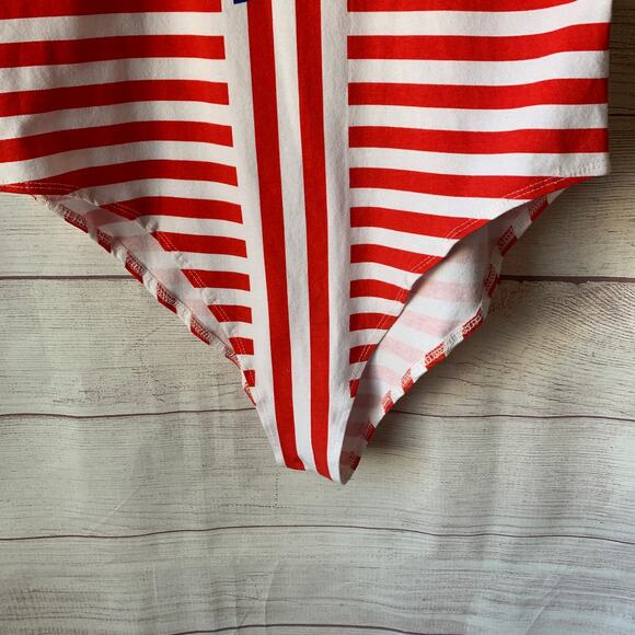 IML Isaac Morris Stripe USA Bodysuit Red White Blue Tank Size L - Picture 12 of 12